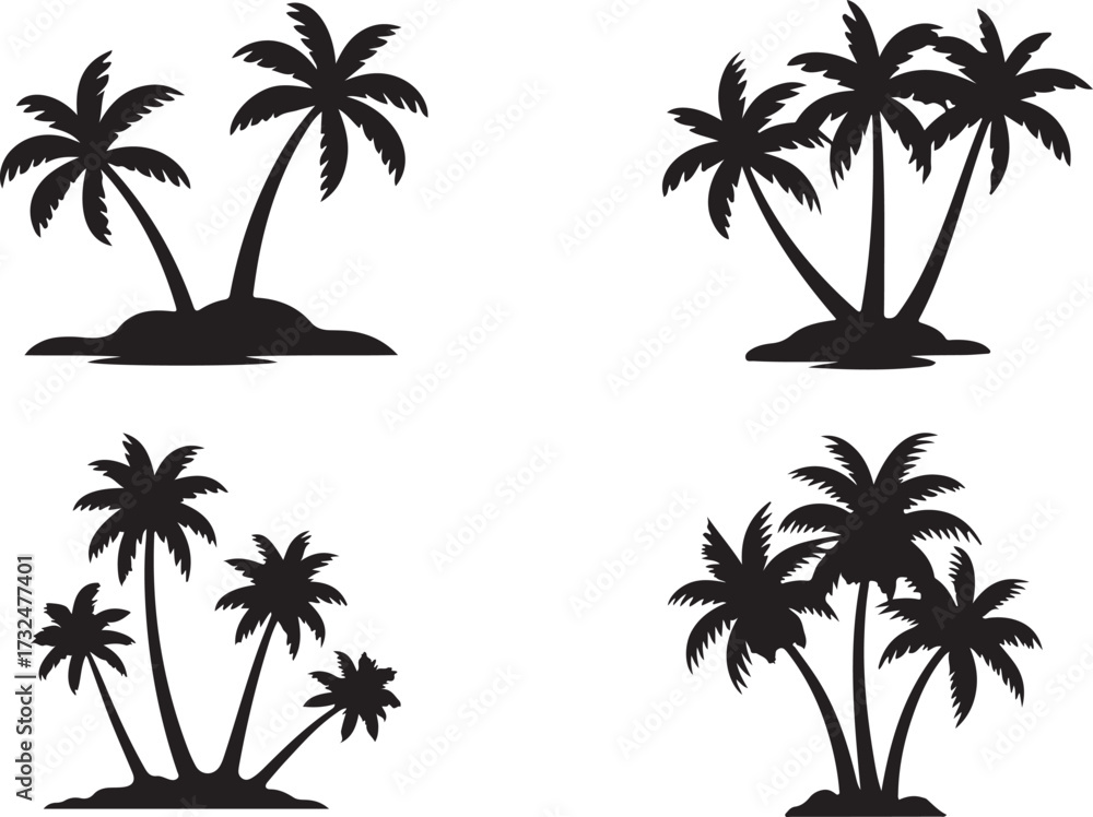Fototapeta premium set of palm trees