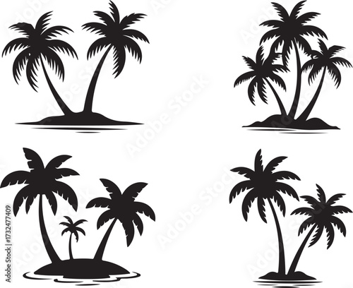 set of palm trees
