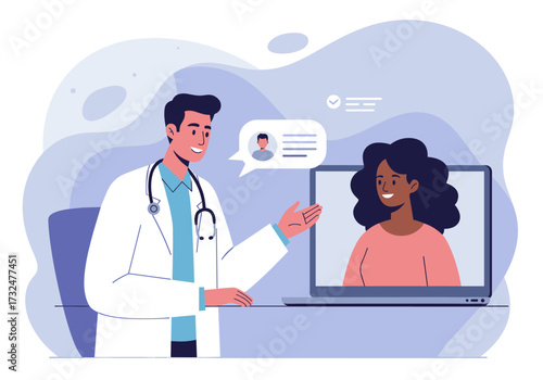 Telehealth consultation with a doctor virtual environment digital interaction healthcare professional perspective