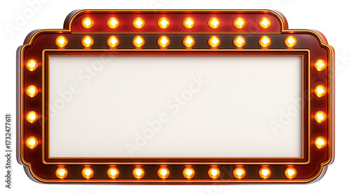 Wallpaper Mural Classic movie theater marquee sign with glowing lights and blank white space. Torontodigital.ca