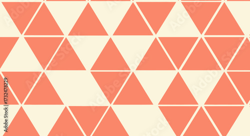 Peach triangles on cream backdrop create a geometric pattern