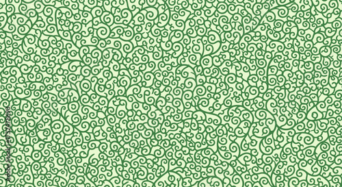 Dense swirling green line pattern on light background