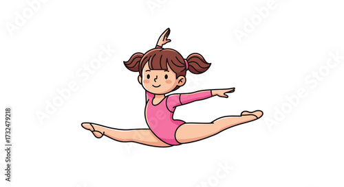 A Little Girl's Joyful Expression Through Gymnastics, Embodying Flexibility and Grace