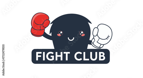 Cartoonish fighter symbol showcases fun approach for sporting events and challenges