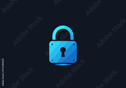 Secure digital locking mechanism cybersecurity graphic design dark background abstract view online safety concept