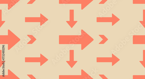 Seamless pattern with varied direction arrows