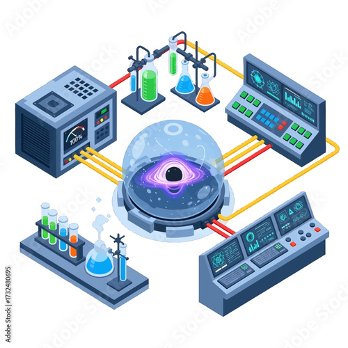Futuristic Science Lab with Advanced Technology and Experiments.