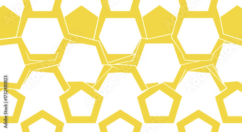 Abstract honeycomb pattern in golden yellow and white