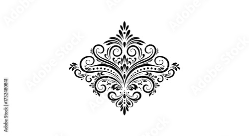 Elegant Ornamental Design: A Symmetrical Flourish for Creative Applications and Decorative Elements