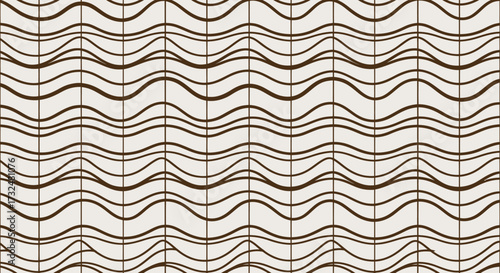 Abstract wave pattern with vertical lines, dark brown on a light background