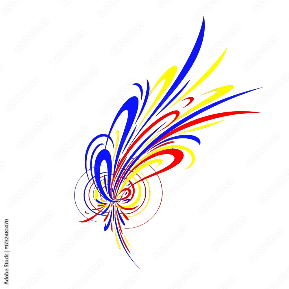 Fototapeta premium Abstract colorful design with dynamic lines and shapes.