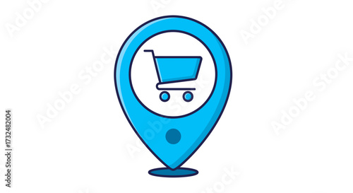 Navigating commerce location icon for retail ventures pinpointing shopping spots online deliveries