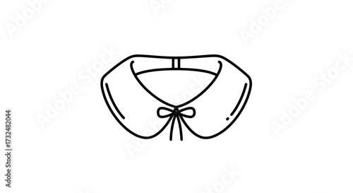 Outlined peter pan collar with a tied bow for adding a touch of elegance