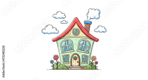 Quirky abode with whimsical charm and a cozy feel illustration artwork