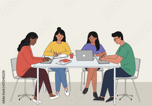 Collaborative brainstorming session office space modern environment group dynamic teamwork concept