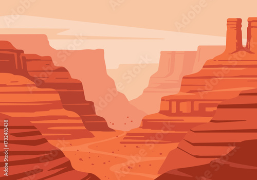 Exploring the majestic red rock canyon nature landscape desert environment aerial view scenic beauty