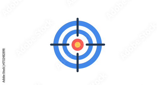 Vibrant precision target with concentric circles indicating focus and accuracy attainment