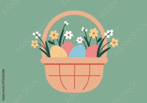 Easter egg hunt celebration spring garden colorful environment bright viewpoint festive concept