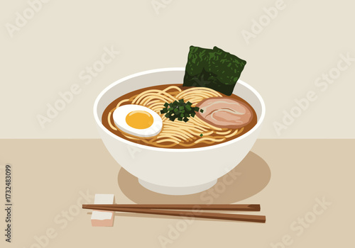 Delicious ramen noodle bowl japan food minimalist aesthetic culinary delight