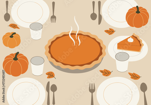 Thanksgiving feast preparation cozy dining room food autumn aesthetics bird's eye view seasonal traditions