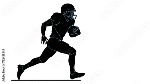 American Football Players Silhouettes – Vector Illustration Set AI EPS PNG JPEG