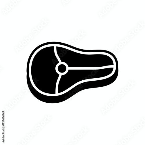 A black glyph icon of a raw T-bone steak, representing meat or butcher shop products.