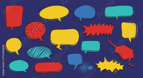 Speech bubbles communication dialogue conversation message chat talk discussion expression opinion idea thought announcement notification feedback comment quote saying text balloon comic cartoon graph