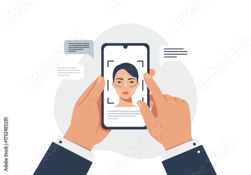 Capturing a selfie with a mobile phone digital communication urban setting modern technology perspective