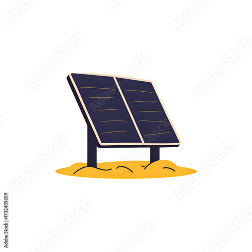 Solar panel energy, sustainable power illustration