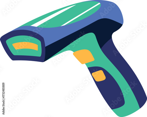 Infrared thermometer gun vector illustration for temperature check and health safety