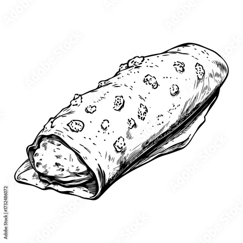 Cannolis Sketch Illustration – Hand-Drawn Dessert Vector Art. Italian Dessert Vector.