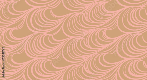 Rose curves against tan background in repeating pattern