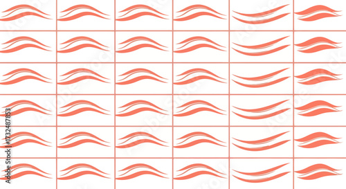 Grid of orange waves