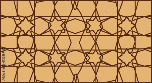 Brown geometric pattern on tan background