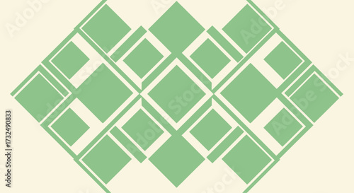 Green diamond shapes arranged in a pattern on a neutral background