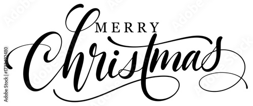 Merry christmas lettering calligraphy vector eps