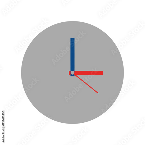 Clock showing the time of three oclock, with hands pointing.