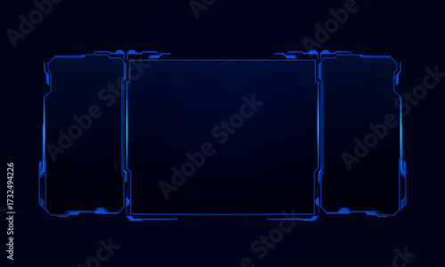 Sci fi futuristic user interface, HUD template frame design, Technology abstract background	
