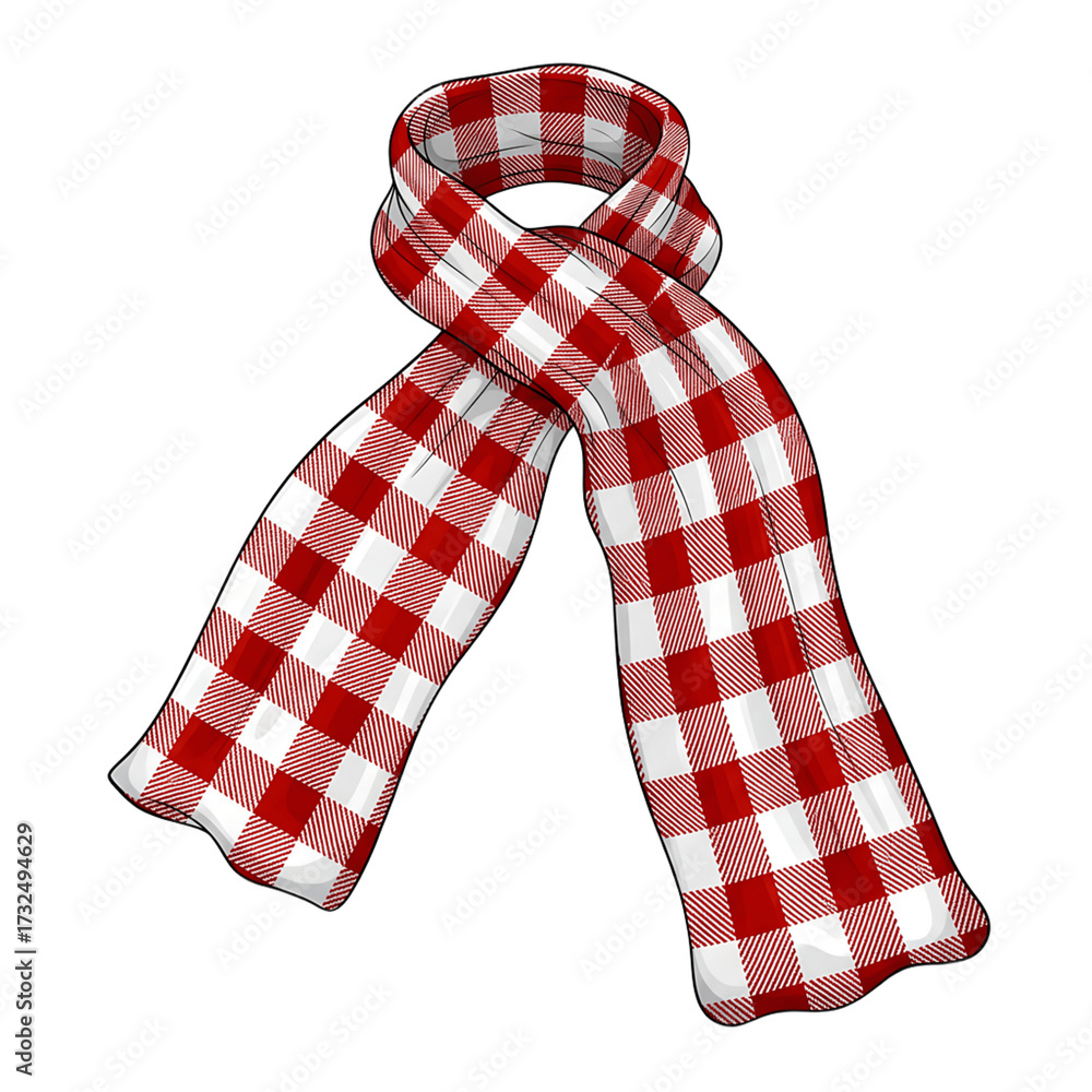 Fototapeta premium red scarf isolated on white