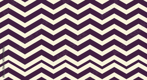 Chevron pattern, repeating dark purple and pale cream zigzags