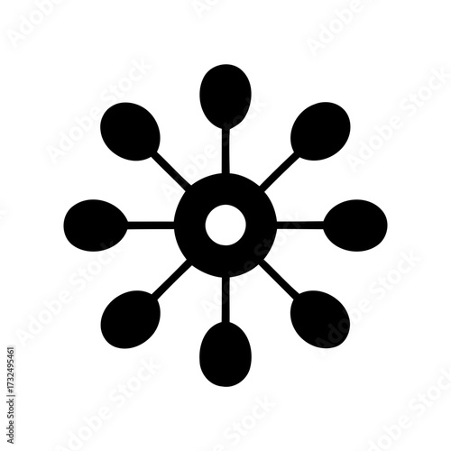Abstract radial network connection symbol