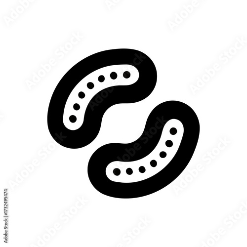 Abstract representation of two linked kidney bean shapes. kidney icon vector