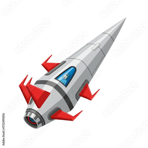 Futuristic Rocket Ship Design for Space Exploration and Travel.