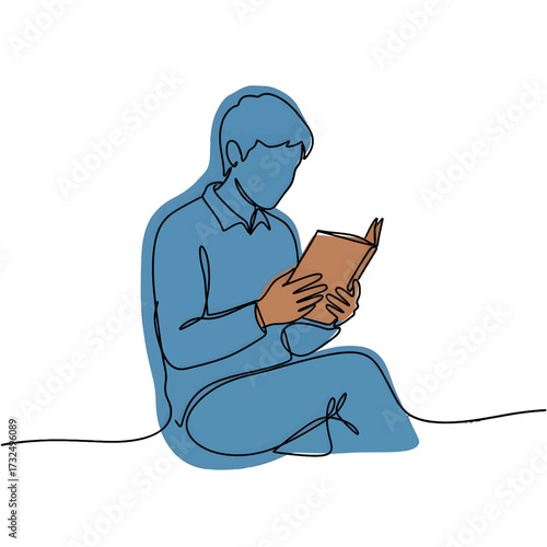 Person engrossed in reading a book, focused and absorbed.