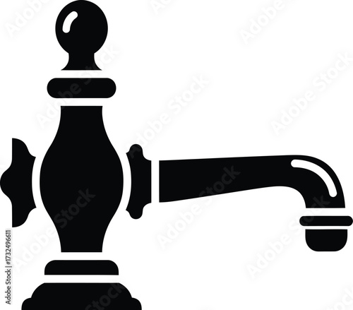 Vintage faucet, tap icon vector illustration icon