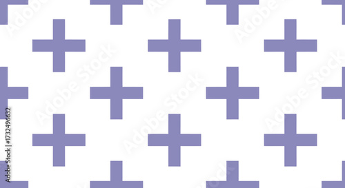Lilac cross pattern on white background, evenly spaced, simple design