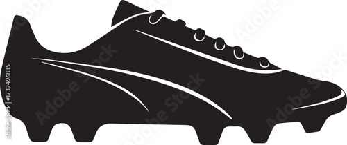 black silhouette of a football boot, a simple flat vector logo on a white background