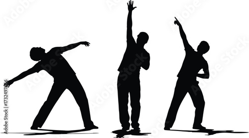 Dancers dancing silhouette editable vector illustration silhouette icons