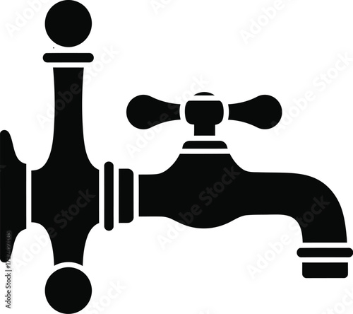 Vintage faucet, tap icon vector illustration icon