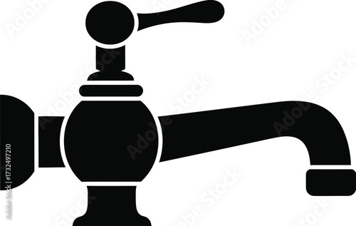 Vintage faucet, tap icon vector illustration icon